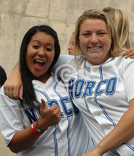 NHS National Champion Girls Softball Team honored at Angels Game